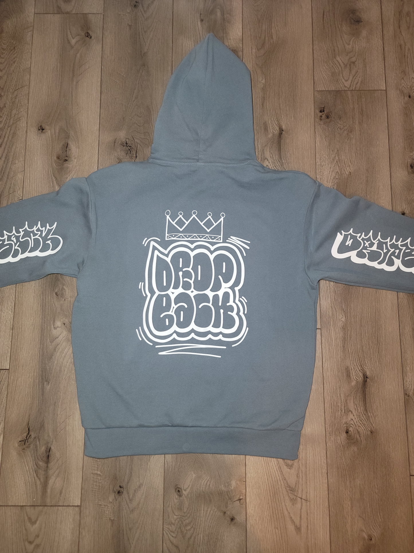 Drop Back Graffiti Hoodie blue/white