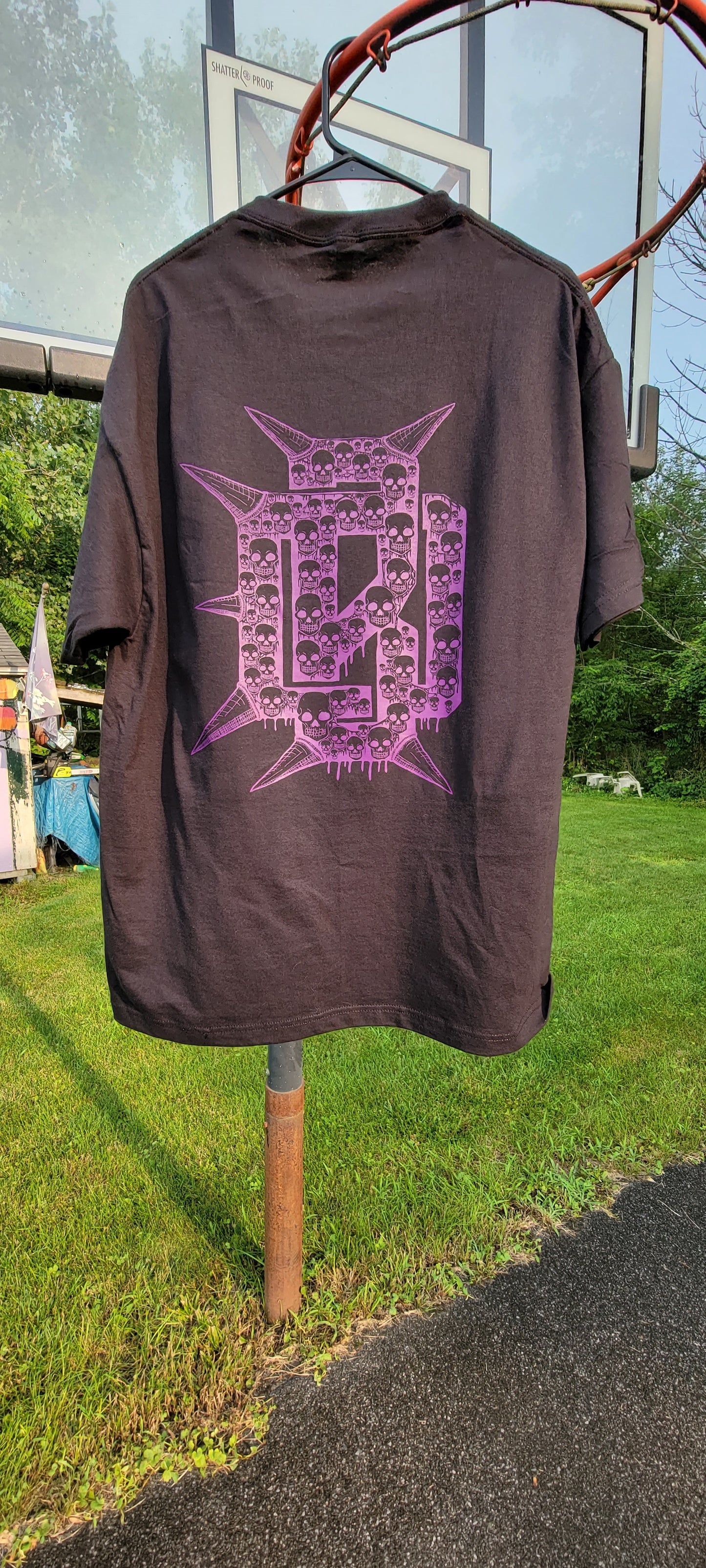 Skulls Logo Tee - Black/Purple