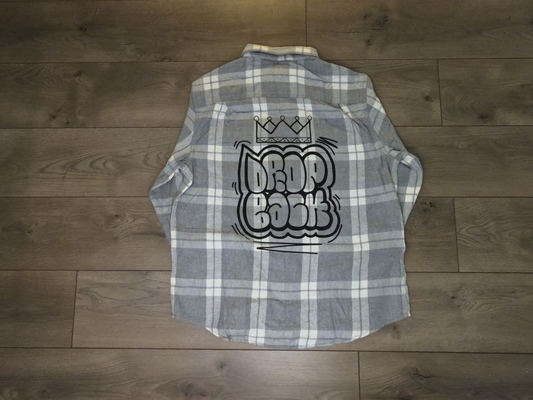 Bubble Letter Flannel - Grey/Black