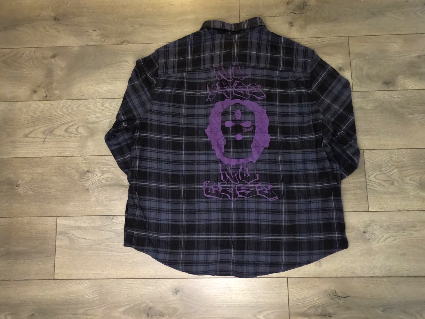 No Face No Case Flannel - Grey/Purple